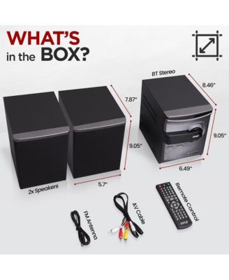 Home Stereo Shelf System With Bluetooth, CD Player, FM Radio, USB/SD Playback, 30 Watt