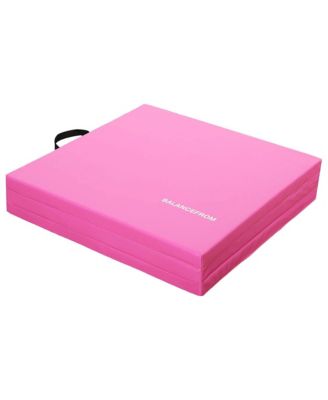 GoGym 6'x2'x1.5" Folding 3 Panel Exercise Gym Mat, Pink