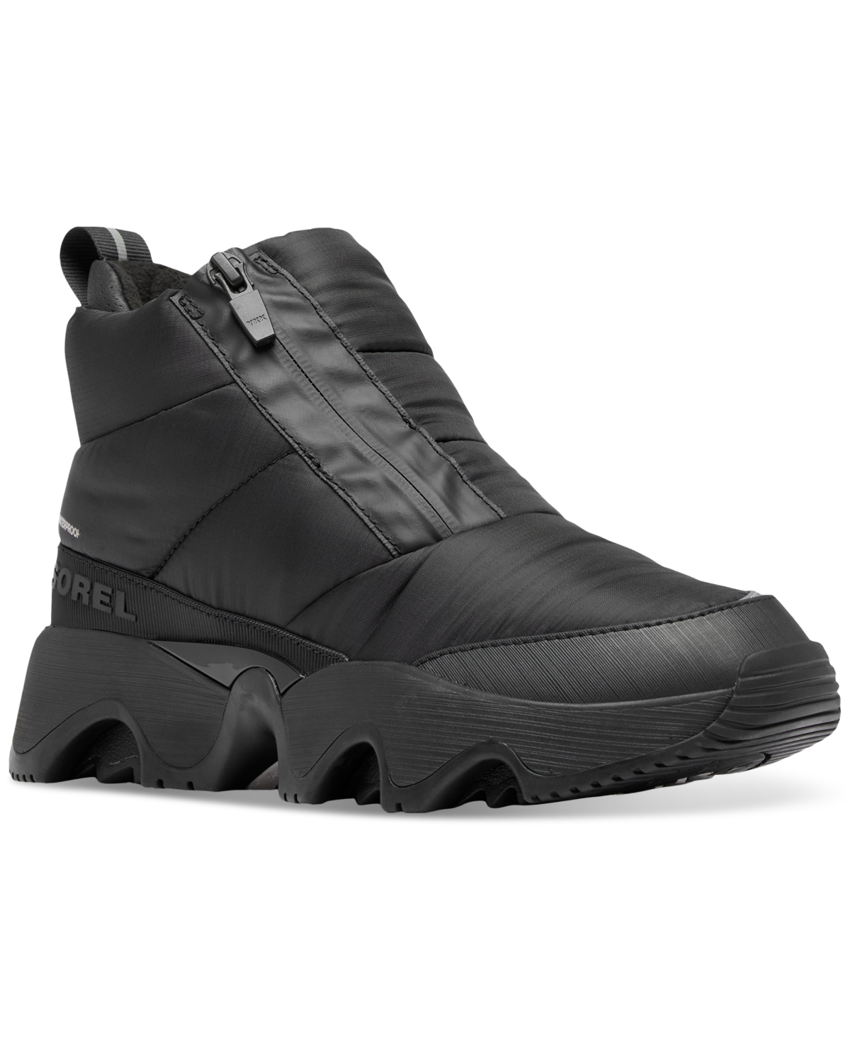 Sorel Kinetic Impact Waterproof Zip Bootie In Black,sea