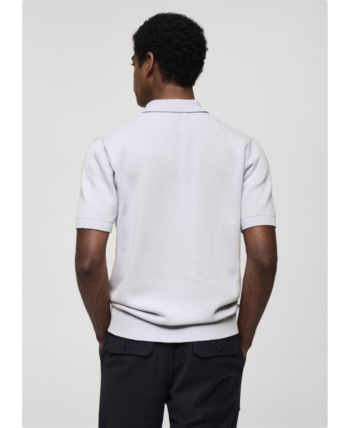 Mango Men's Fine-Knit Cotton Polo Shirt
