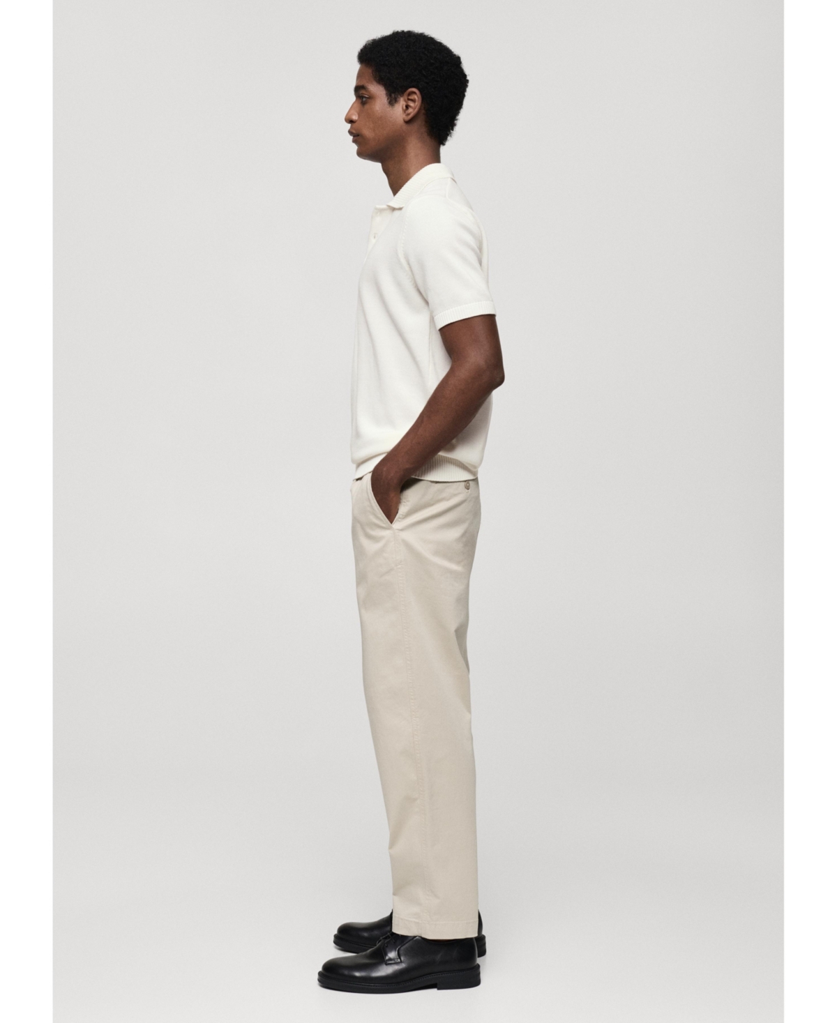 Mango Men's Fine-Knit Cotton Polo Shirt