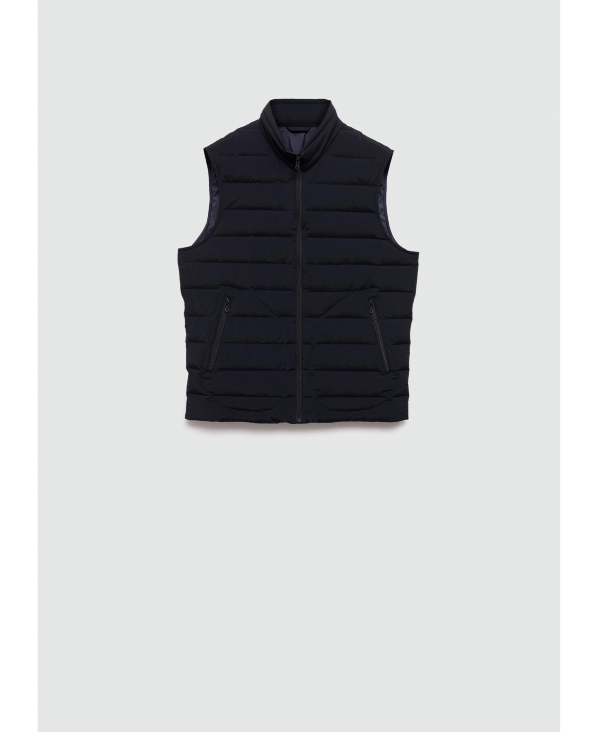 Mango Water Repellent Quilted Down Vest In Dark Navy