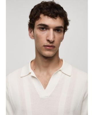 Men's Ribbed Knit Polo Shirt