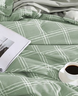 Grid Plaid Reversible 7-Pc. Comforter Set, Queen