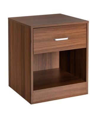 Set of 2 Nightstand End Side Table Storage Cabinet w/ Drawer Home Office Brown