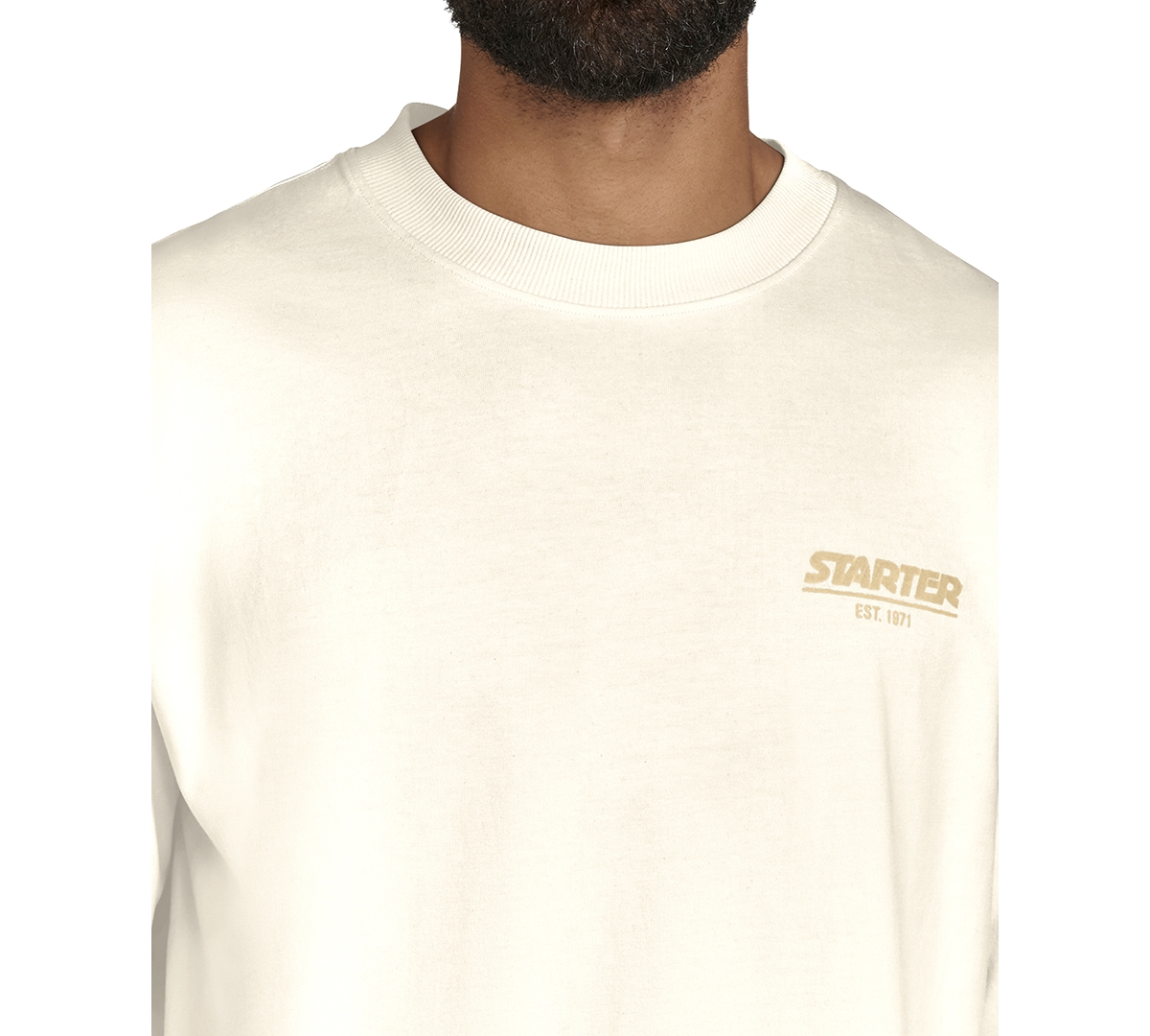 Starter Men's Oversized Long-Sleeve Sueded Soft Touch Branded Shirt