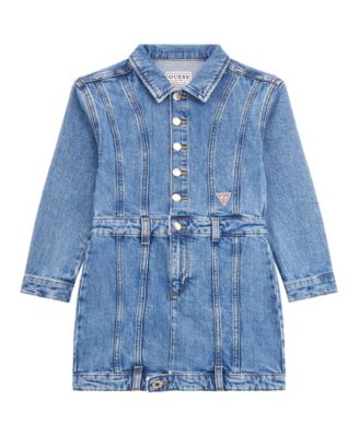GUESS Big Girls Stretch Denim Long Sleeve Dress Macy's