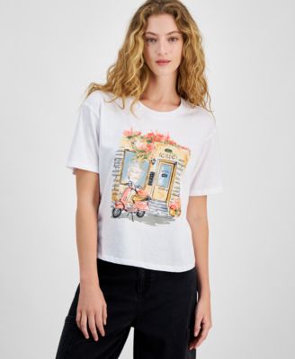 Rebellious One - Juniors' Caf&eacute; Scooter Graphic T-Shirt