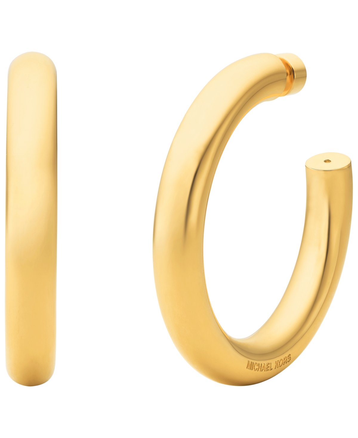 14K Gold-Plated Brass Tube Hoop Earrings - Gold