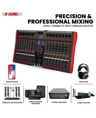 Audio Mixer 16 Channel DJ Controller Professional Sound Board Bluetooth USB MX 16CH