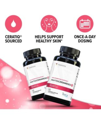 Phytoceramides Skin Hydration Support Capsules, Anti Aging Supplement for Women with Hyaluronic Acid and Phytoceramides, 60ct