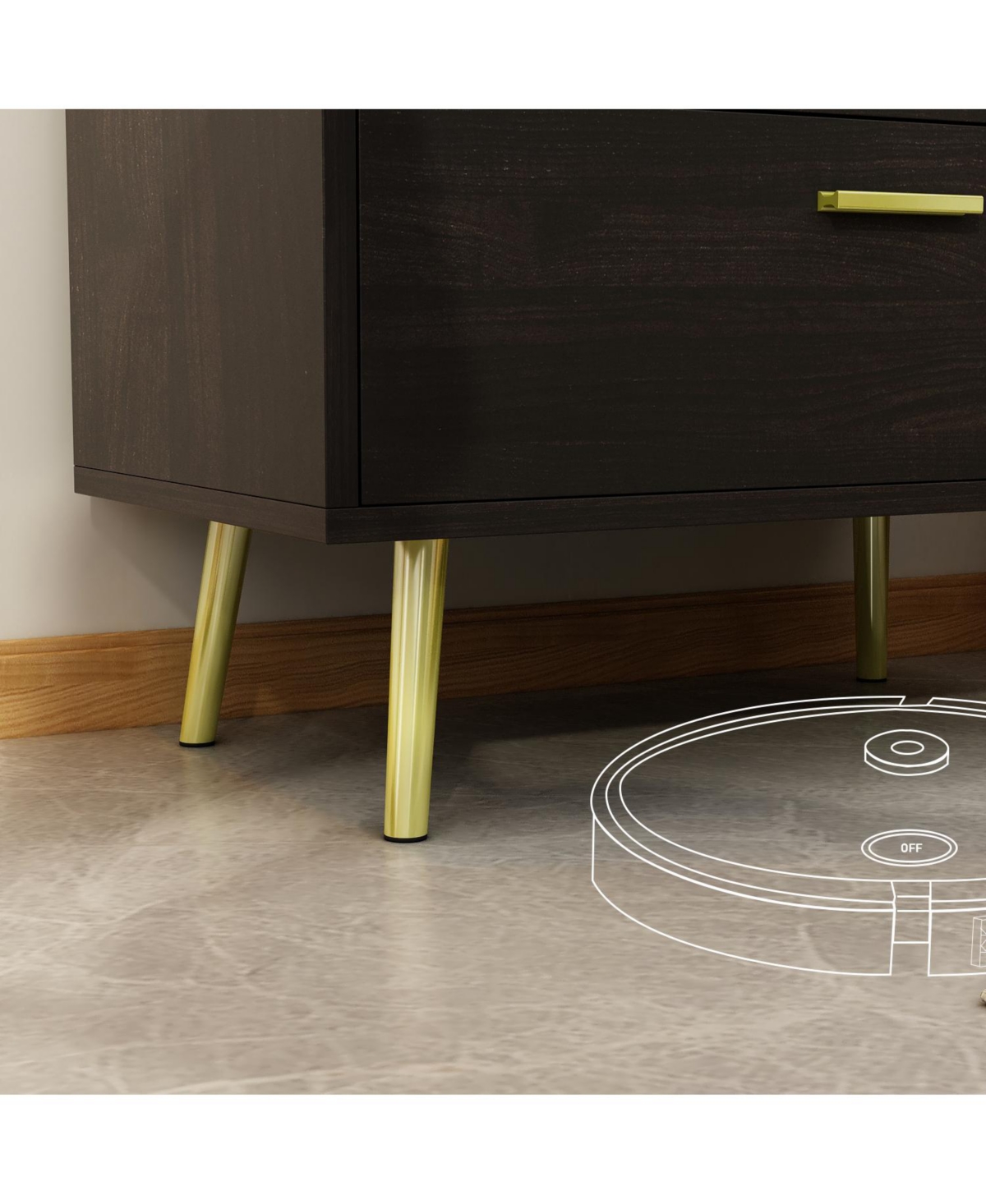 Homsee 4-Drawers Dark Brown Chest of Drawer Accent Storage Cabinet