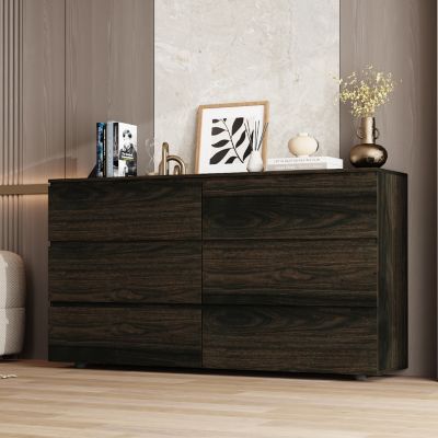 6-Drawers Wood Chest of Drawer Cabinet Organizer Dresser