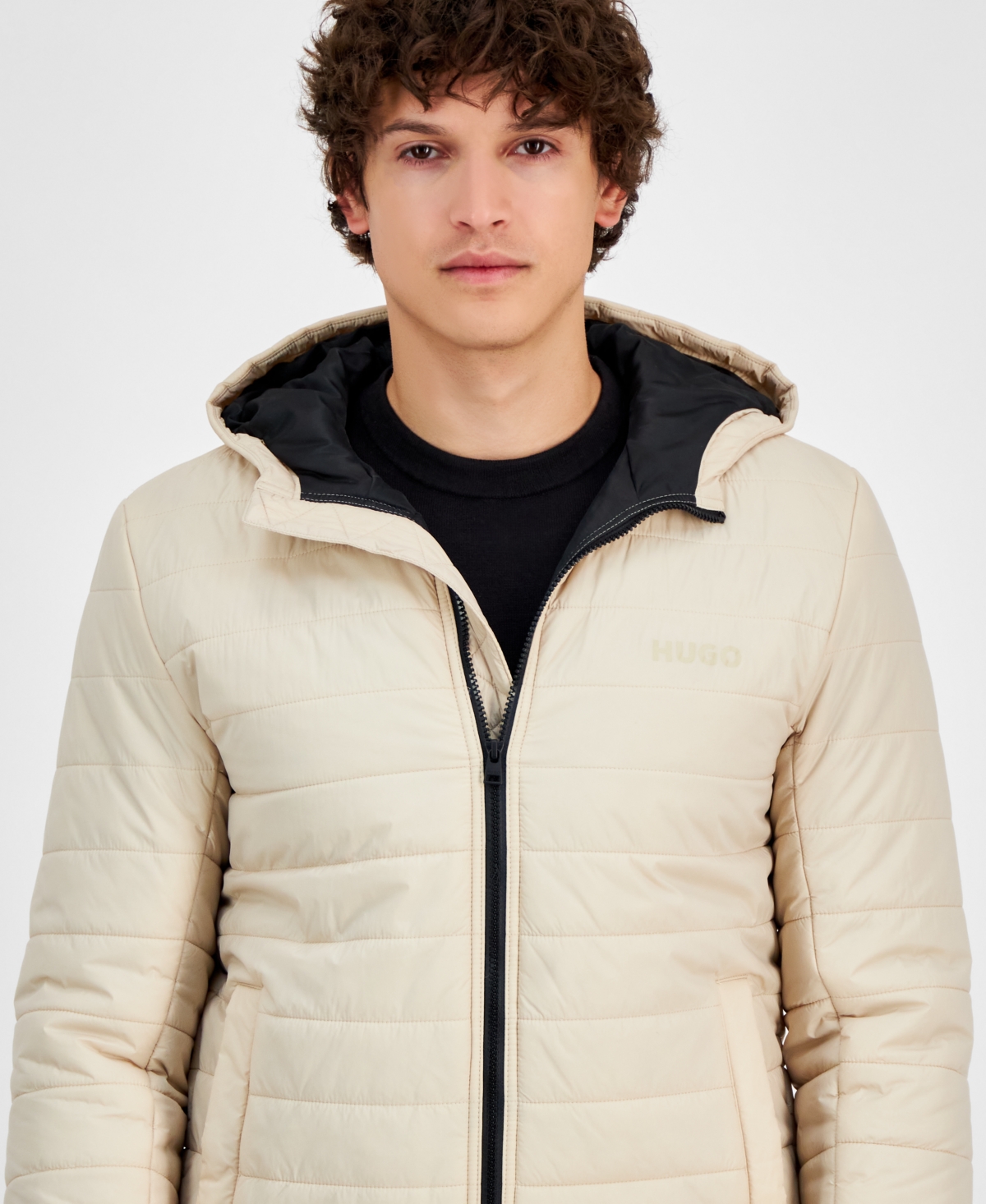 Hugo Boss Hugo By  Men's Barvi2435 Slim-fit Quilted Full-zip Liner Jacket In Khaki
