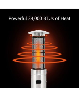 34000 BTU Stainless Steel Round Glass Tube Patio Heaters