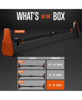 Doorway Pull Up and Chin Up Bar With Adjustable Width and Automatic Locking, 42.9” - 62.2” Inches