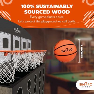 Low Post Lineup | Wall Mounted Giant Basketball 4 In a Row w/ 5+Games | Basketball Hoop For Room Wall Games | Mini Hoop