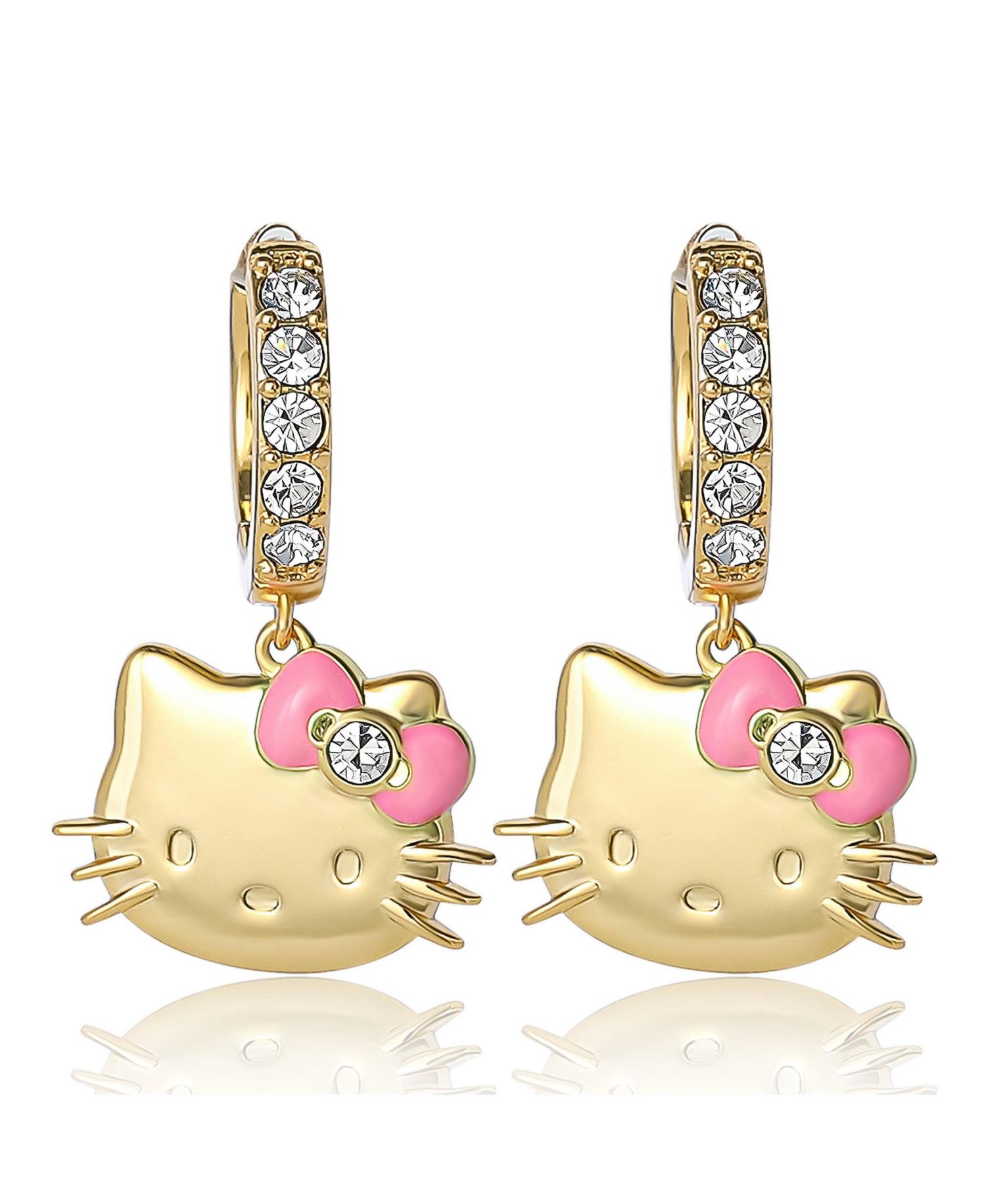 Sanrio Pave Charm Dangle Hoop Earrings