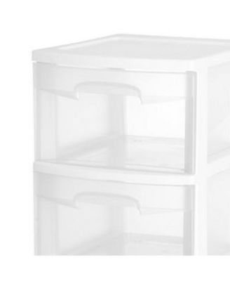 3 Drawer Storage Cart, Plastic Rolling Organizer with Wheels, 2 Pack