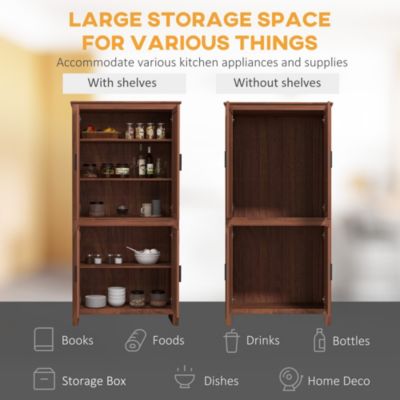 64" Kitchen Pantry Storage Cabinet with 3 Adjustable Shelves