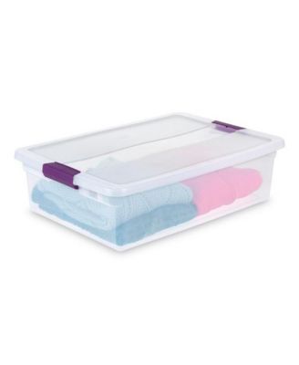32 Quart Clear View Storage Container Tote w/ Latching Lid, (6 Pack)