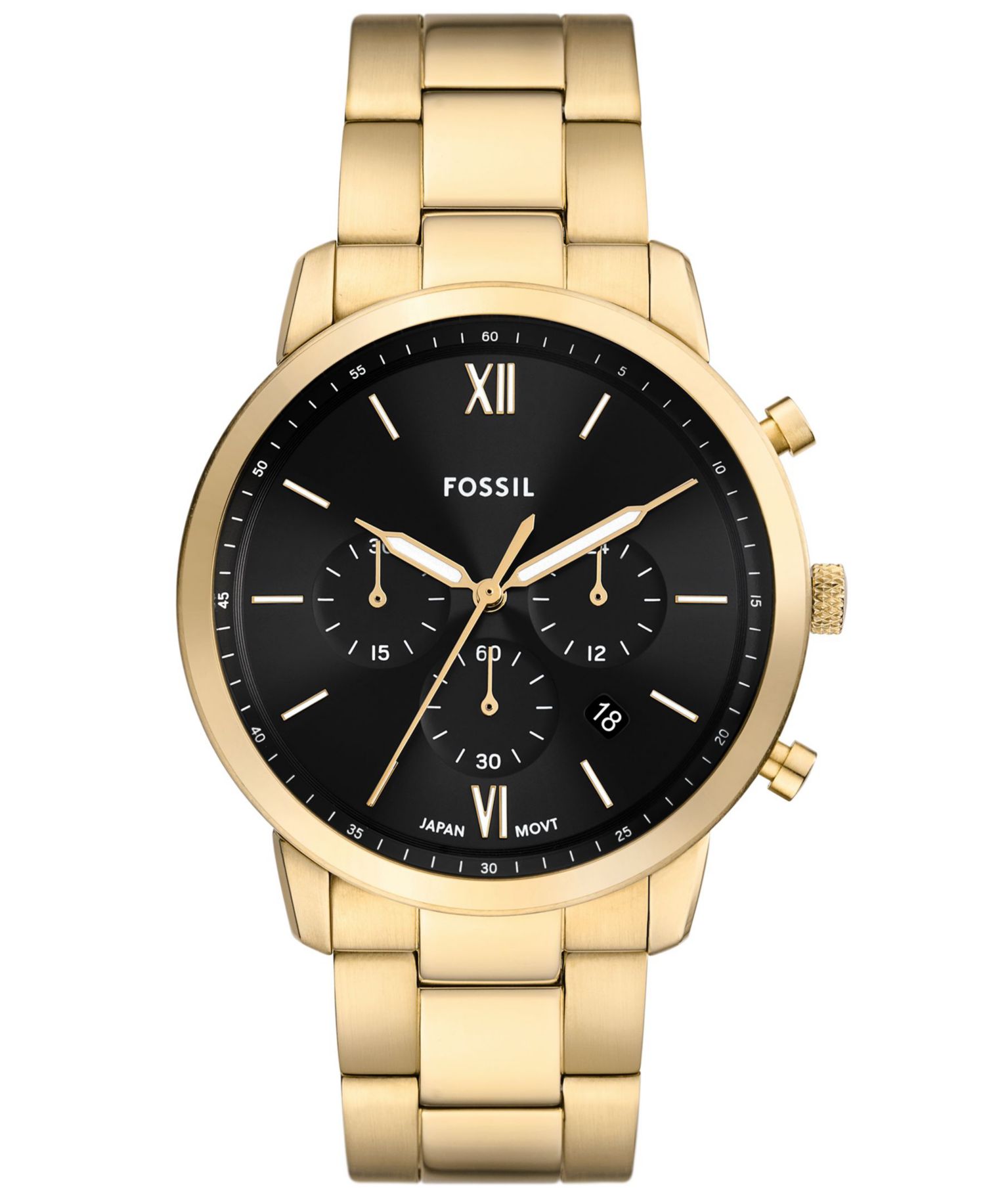 Мужские часы Neutra Chronograph из нержавеющей стали золотистого цвета, 44 мм