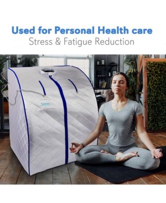 Personal Detox Home Sauna With Foldable Chair and Heated Foot Pad (Silver)