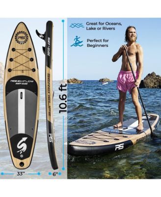 Rising Flow Inflatable Stand-Up Paddle-Board With Accessories, Wood Design