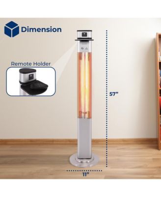 1500W Floor Standing Patio Heater with Remote Control and Three Power Settings