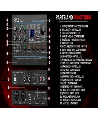 Professional USB Audio Interface with MIC/LINE, Guitar, AUX, and RCA Inputs