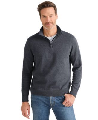 Men's Long Sleeve Fine Gauge Cotton Quarter Zip Sweater