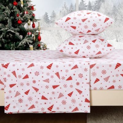 Christmas Cotton Flannel 4-Pc. Bed Sheet Set, King
