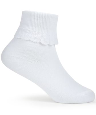 3-Pack Scalloped Socks, Little Girls & Big Girls