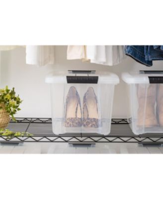 6 Pack 19qt Clear View Plastic Storage Bin with Lid and Secure Latching Buckles