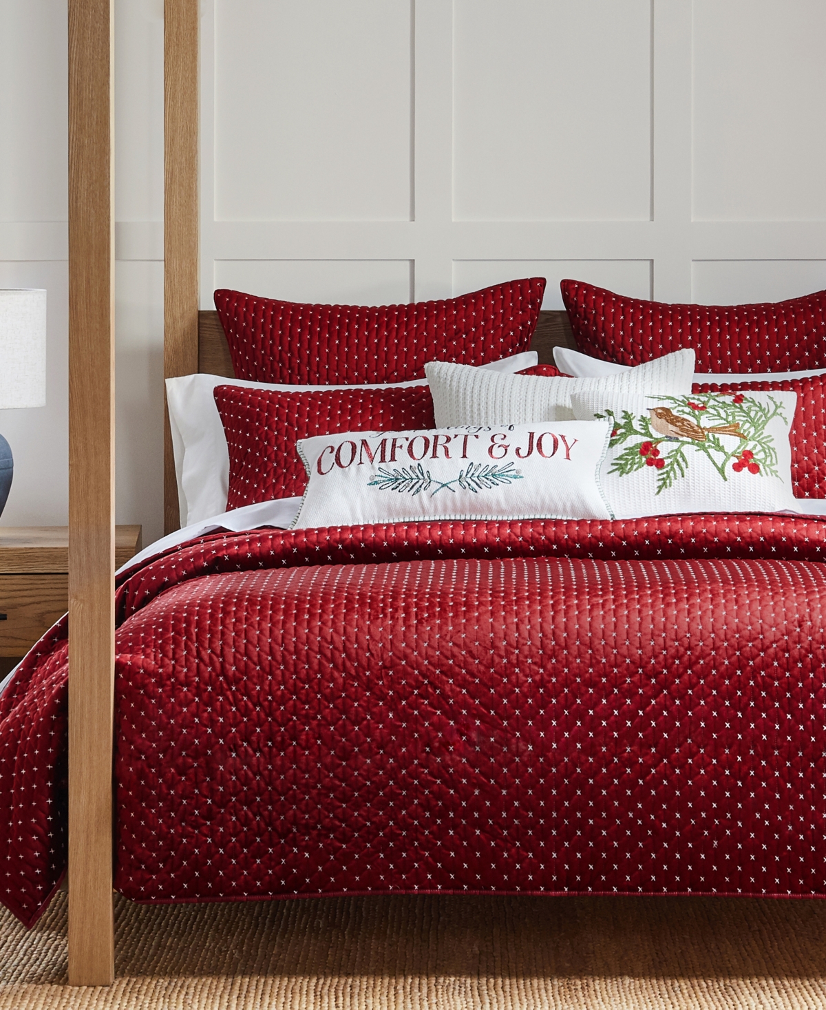 Levtex Cross Stitch Stitching 3-pc. Quilt Set, Full/queen In Red Velvet