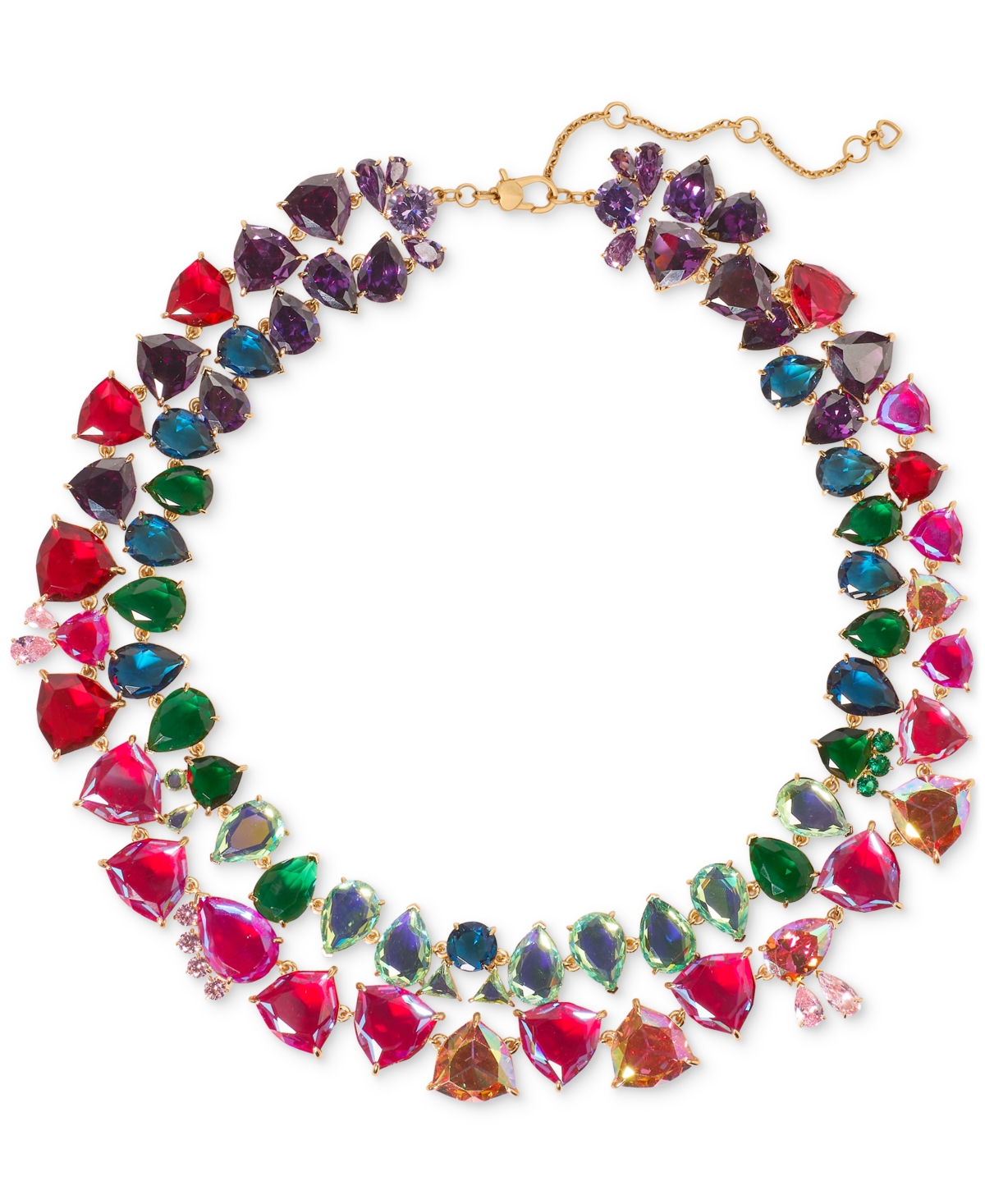 KATE SPADE GOLD-TONE SHINE ME UP TWO ROW NECKLACE, 18" + 3" EXTENDER 
