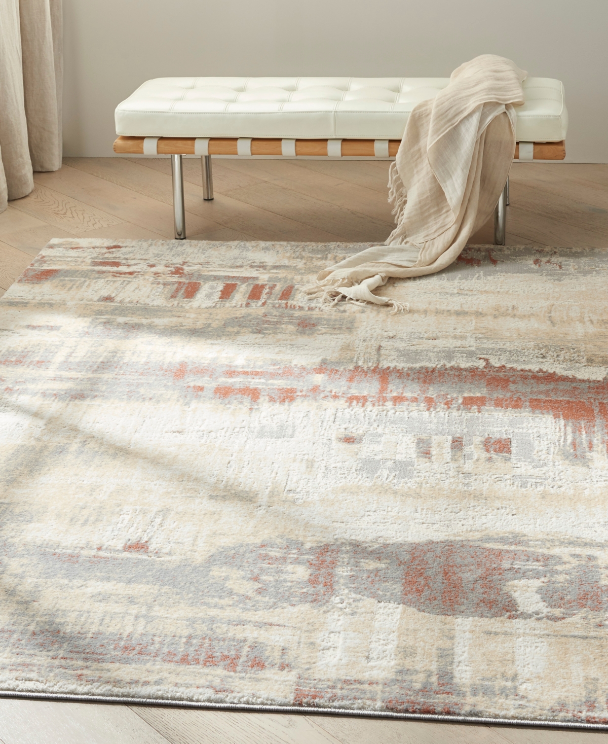 Calvin Klein Ck005 Enchanting Ech02 5'3"x7'3" Area Rug In Gray,rust