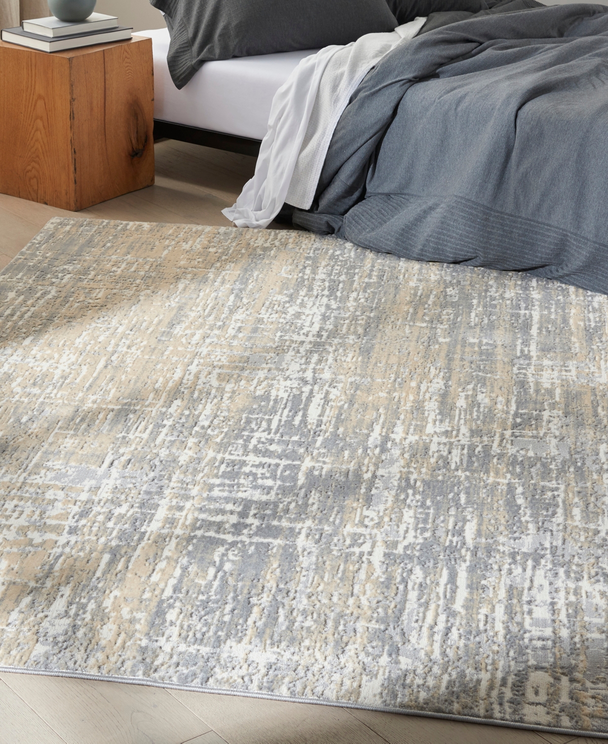 Calvin Klein Ck005 Enchanting Ech04 5'3"x7'3" Area Rug In Gray,beige