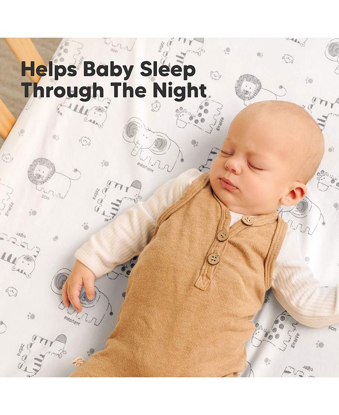 KeaBabies 2pk Soothe Waterproof Fitted Mini Crib Sheets for Girl, Boy, 100% Organic Soft Cotton Pack and Play Sheets - Gray