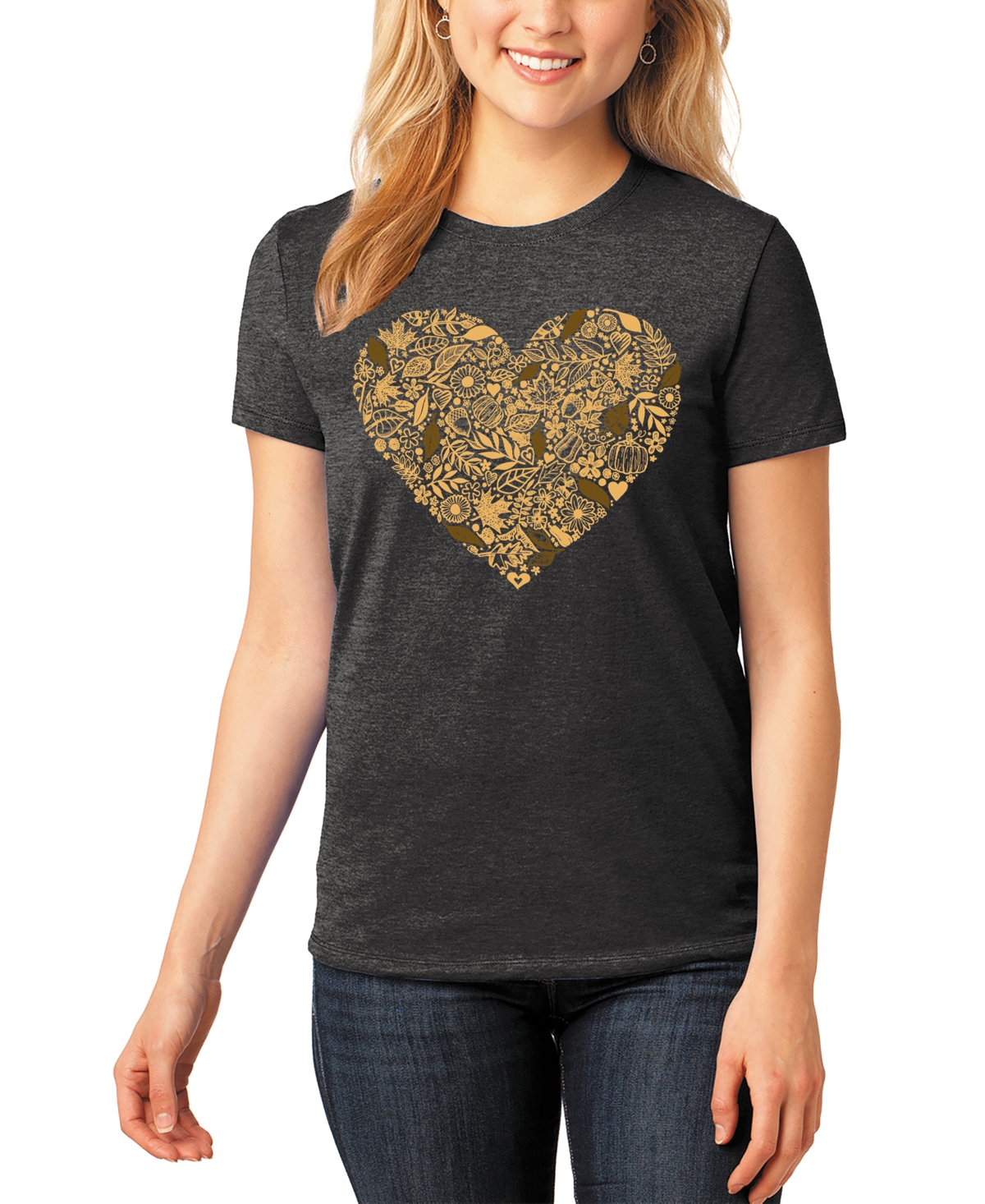 Shop La Pop Art Women's Fall Vibes Premium Blend Art T-shirt In Black