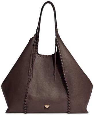 Sam Edelman Sylvia Whipstitch Large Leather Expandable Tobo - Macy's