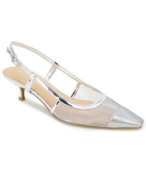 Женские сандалии Kenneth Cole Reaction Maggie Mesh Slingback, цвет: Серебряный сетчатый