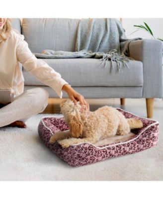 Cuddler Dog Beds for Small Dogs, Washable Pet Bed for Cat and Dog, Printed Microsuede with Plush Center