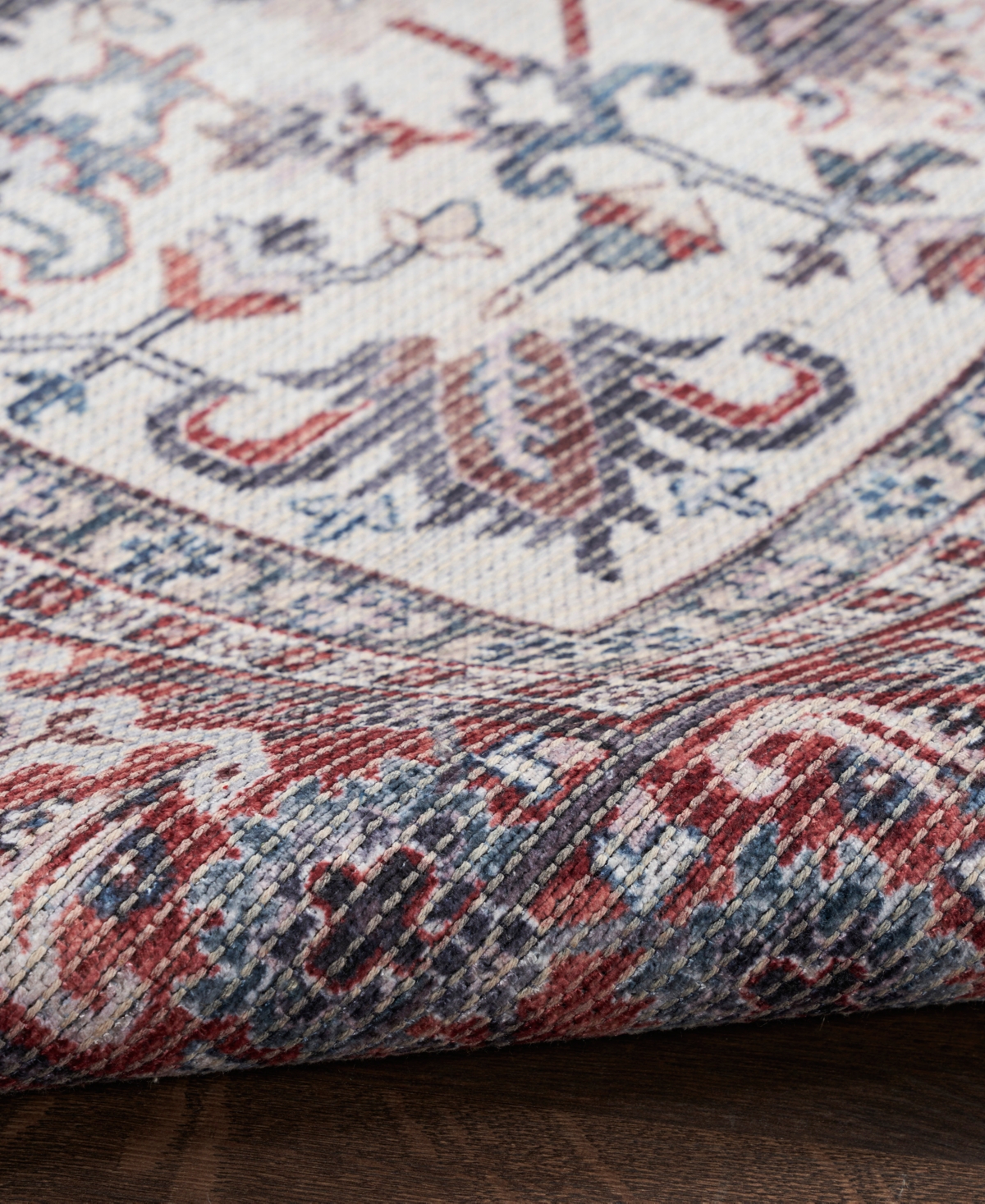 Nicole Curtis Machine Washable Series 1 SR104 2'2''x10' Area Rug - Ivory