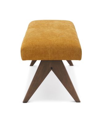 Breakfast Nook Bench Cushioned Dining Bench with V-Shaped Legs