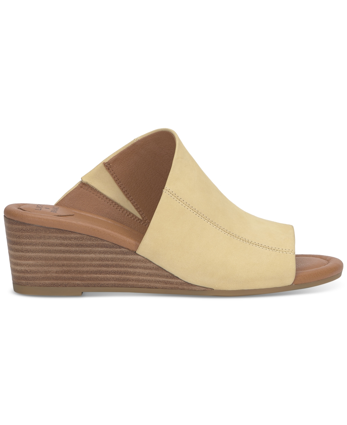 Shop Lucky Brand Women's Malenka Slip-on Wedge Sandals In Sunlight