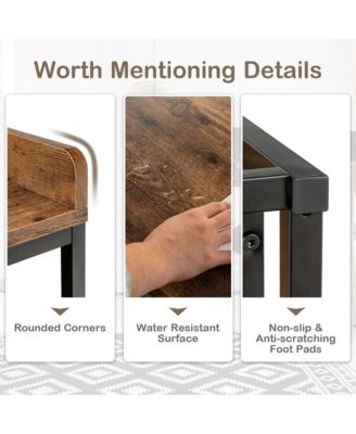 Nightstand Side End Sofa Table w/ Drawer Metal Frame for Living Room Bedroom