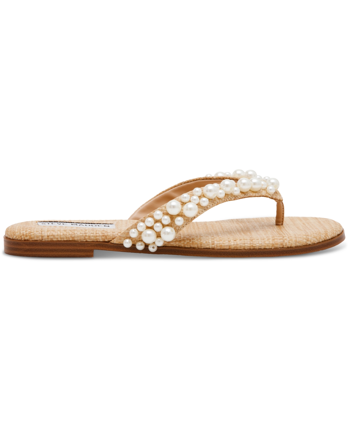 Steve Madden Women's Tylie-p Thong Slide Sandals -Pearl