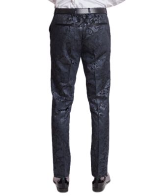 Paisley & Gray Men's Sloane Slim Fit Black Floral Velvet Tuxedo Pants -  Macy's