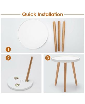 Round Side Table Sofa Coffee End Accent Table Nightstand Home Furniture